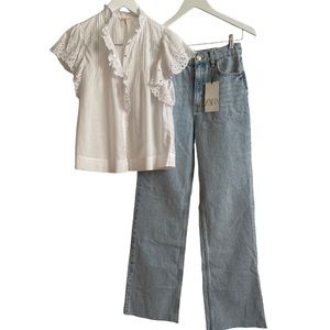 Zara Hi Rise Full Length Jeans